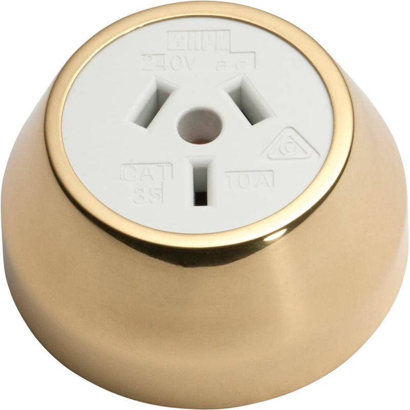 Socket Federation White Mechanism Polished Brass