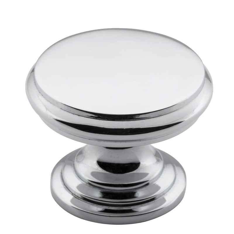 Cupboard Knob Flat Chrome Plated 32mm