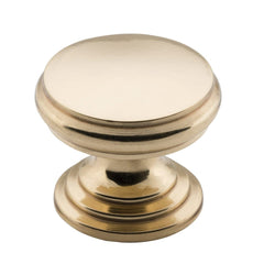 Cupboard Knob Flat Polished Brass 25mm