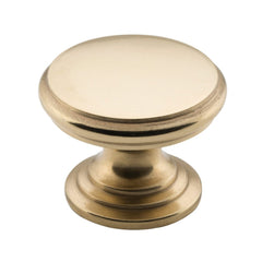 Cupboard Knob Flat Polished Brass 32mm