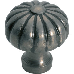 Cupboard Knob Fluted Iron Polished Metal 32mm