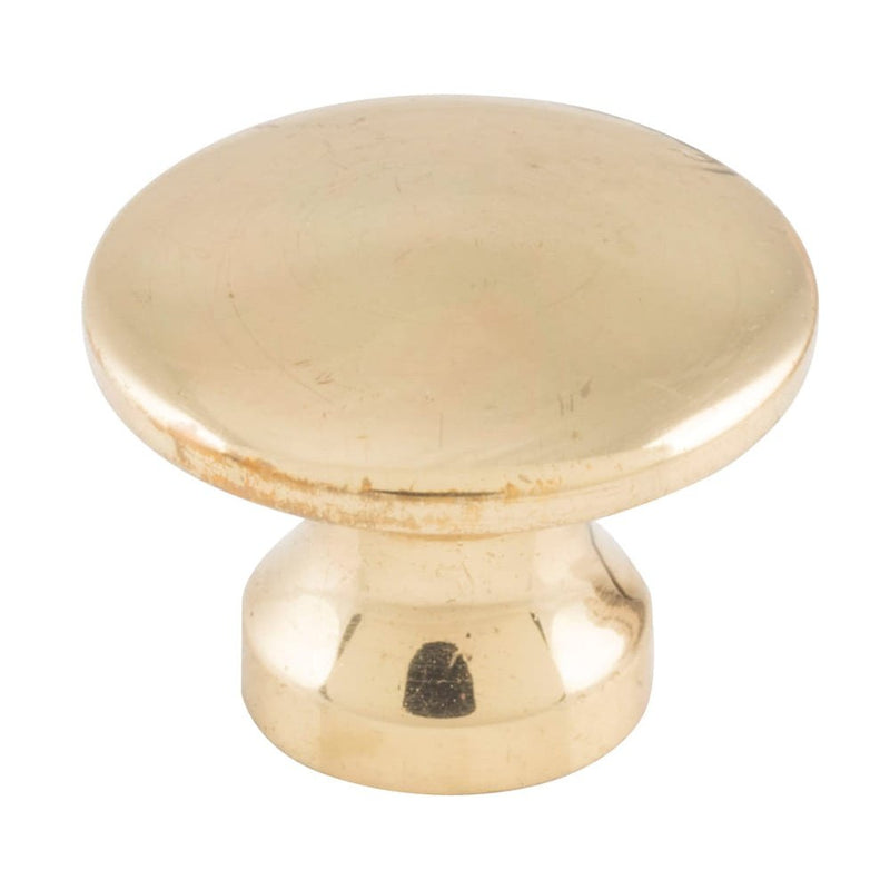 Cupboard Knob Curved Polished Brass 16mm