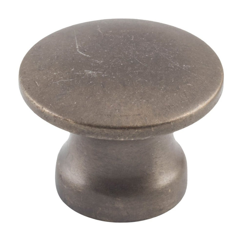 Cupboard Knob Flat Antique Brass 19mm