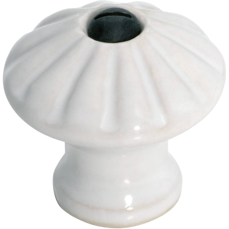 Cupboard Knob White Porcelain Fluted 35mm