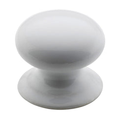 Cupboard Knob White Porcelain Round 35mm