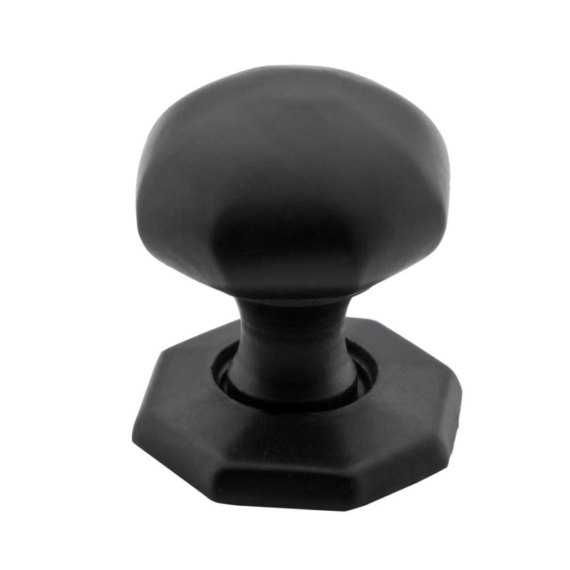 Cupboard Knob Octagonal Iron Matt Black 25mm