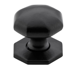 Cupboard Knob Octagonal Iron Matt Black 32mm