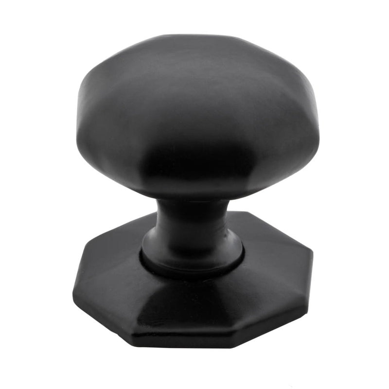 Cupboard Knob Octagonal Iron Matt Black 38mm