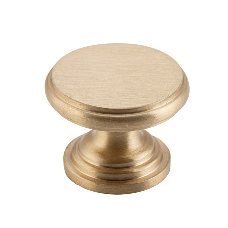 Cupboard Knob Flat Satin Brass 32mm