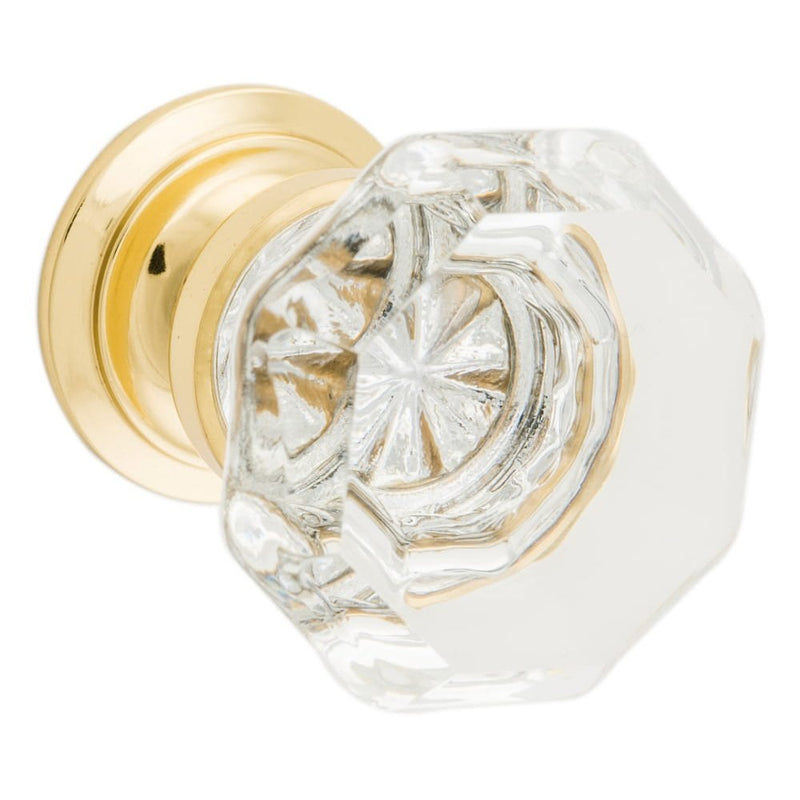 Cupboard Knob Sophia Glass Polished Brass 32mm