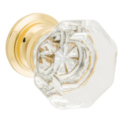 Cupboard Knob Sophia Glass Polished Brass 32mm