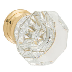 Cupboard Knob Sophia Glass Polished Brass 41mm