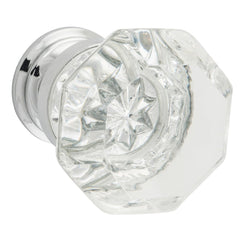 Cupboard Knob Sophia Glass Chrome Plated 41mm