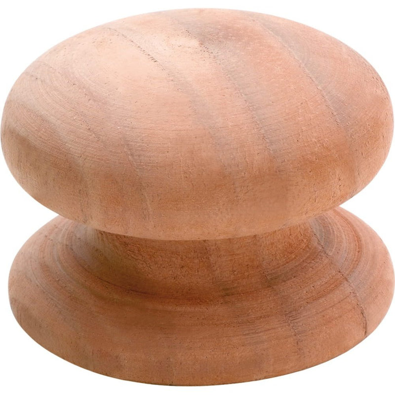 Cupboard Knob Mushroom Wooden Screw Mahogany 40mm