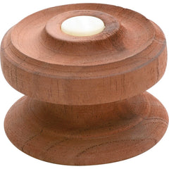 Cupboard Knob Button Wooden Screw Mahogany 54mm