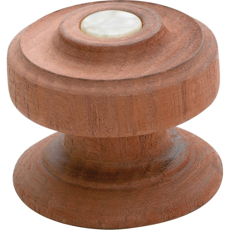 Cupboard Knob Button Wooden Screw Mahogany 40mm