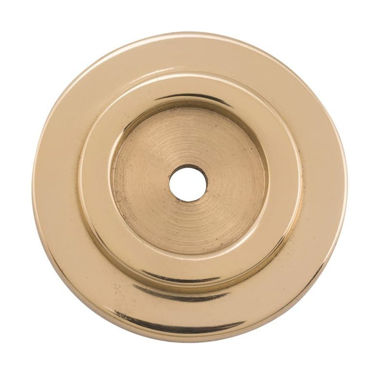 Backplate For Domed Cupboard Knob Unlacquered Polished Brass 32mm