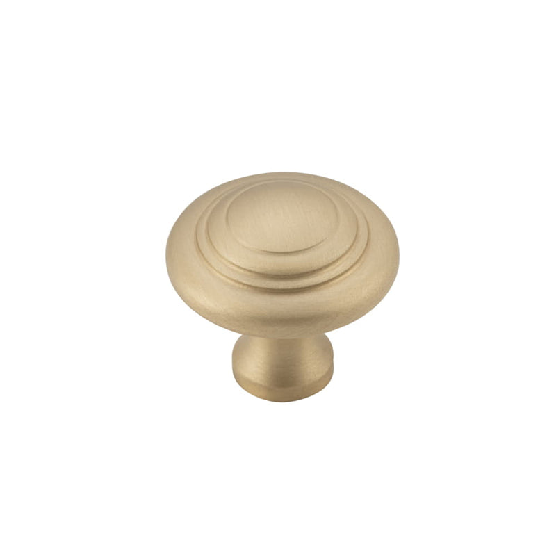 Cupboard Knob Domed Unlacquered Satin Brass 25mm