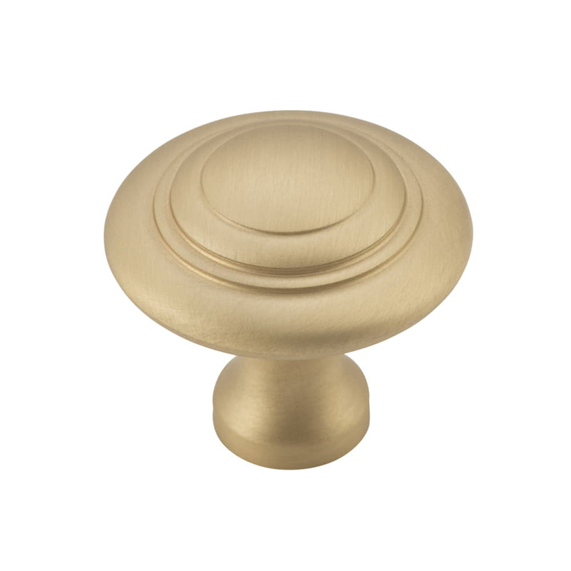 Cupboard Knob Domed Unlacquered Satin Brass 38mm