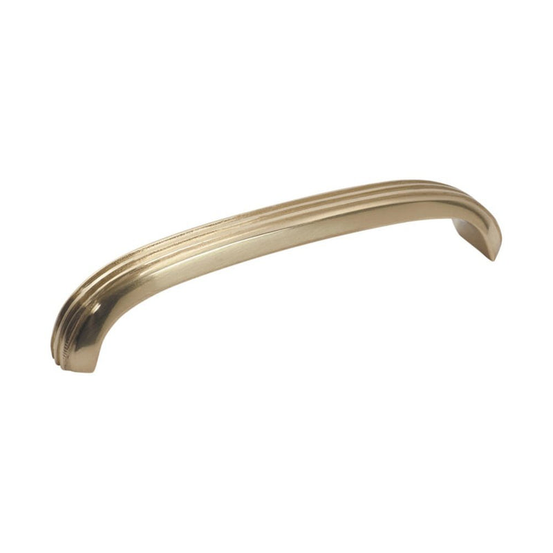 Cabinet Pull Handle Deco Curved Large Polished Brass