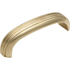 Cabinet Pull Handle Deco Curved Small Polished Brass