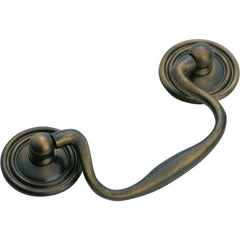 Cabinet Pull Handle Swan Neck Antique Brass