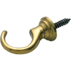 Curtain Tie Back Hook Standard Medium Polished Brass P40mm