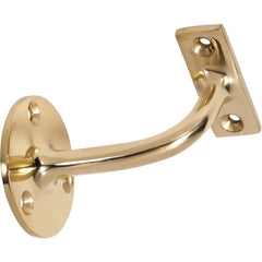 Hand Rail Bracket Polished Brass P75mm Backplate 56mm