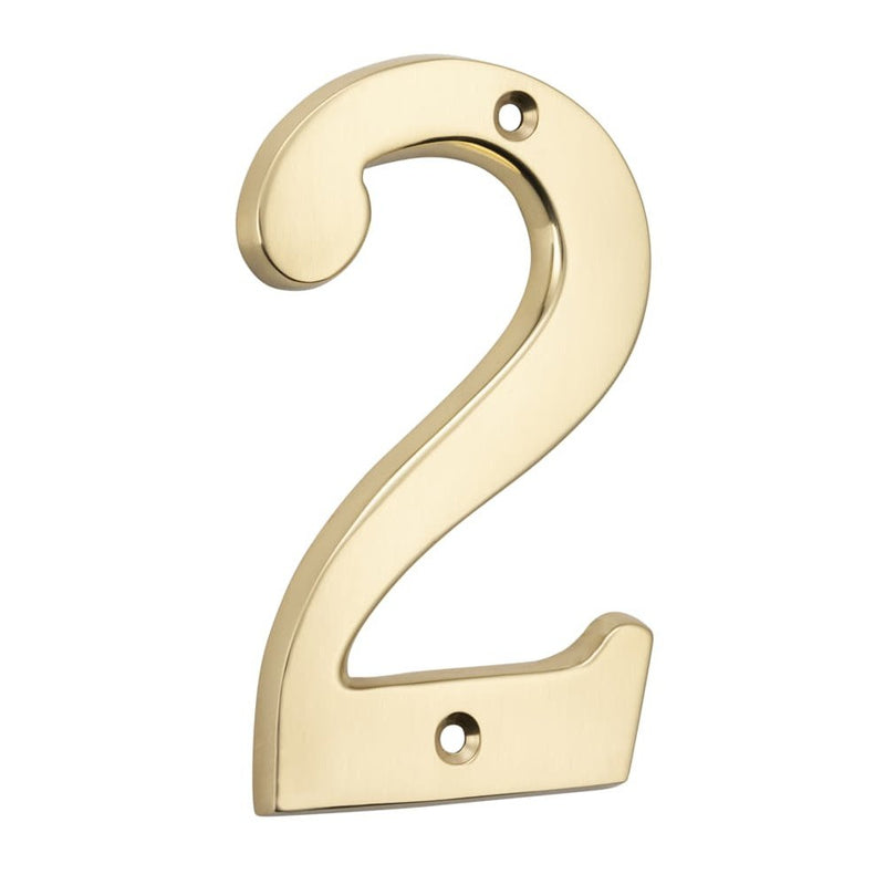 Numeral 2 Polished Brass H100mm