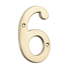 Numeral 6 Polished Brass H100mm