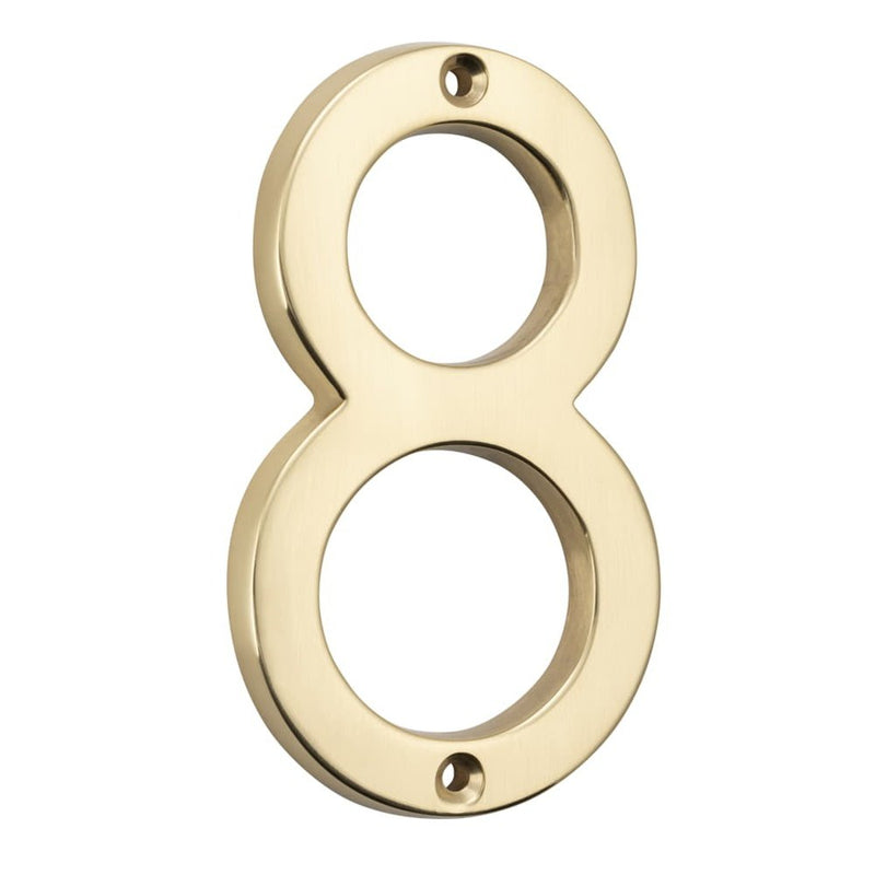 Numeral 8 Polished Brass H100mm