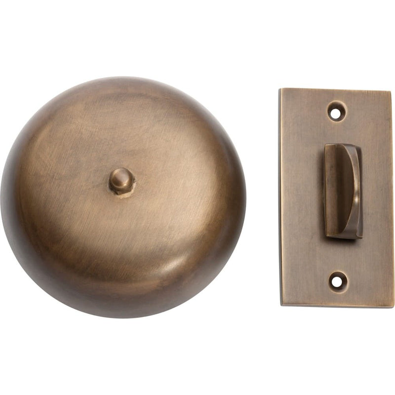 Turn Bell Plain Antique Brass D90mm