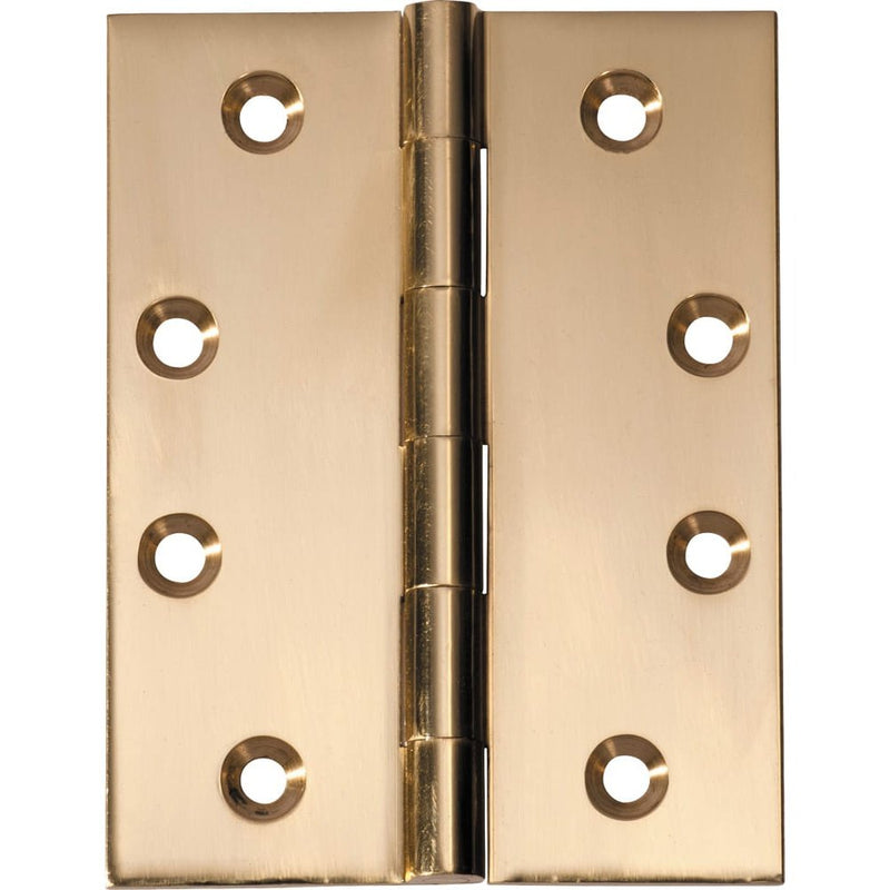 Hinge Fixed Pin Polished Brass H100xW75mm