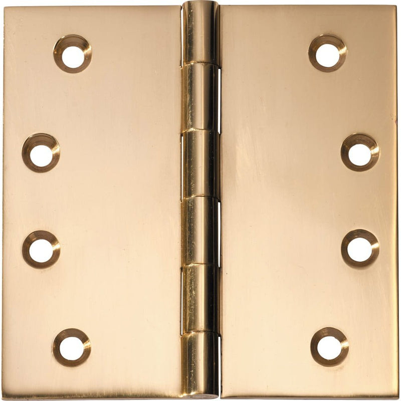 Hinge Fixed Pin Polished Brass H100xW100mm