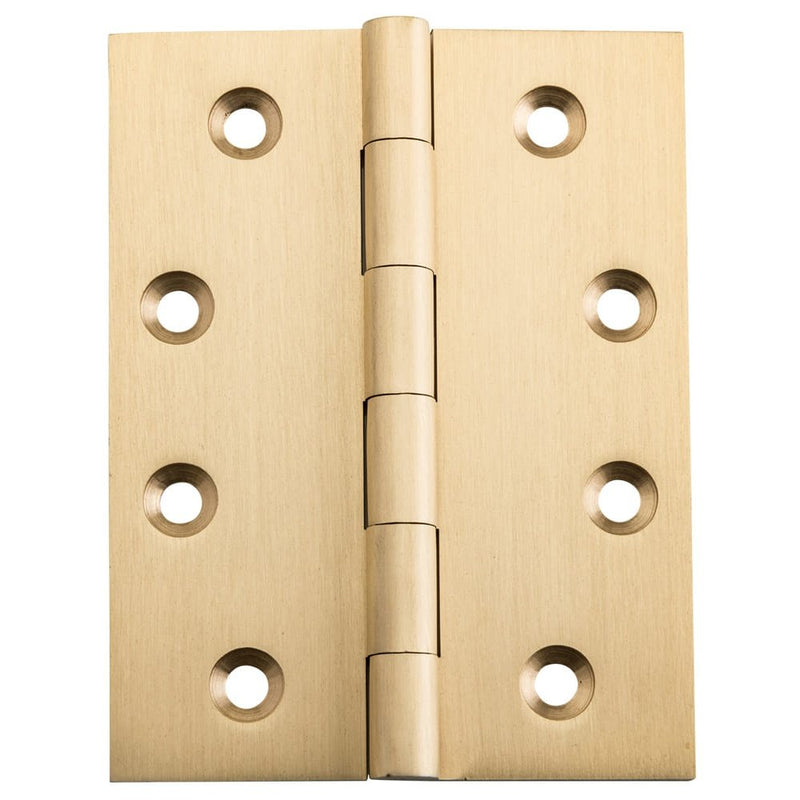 Hinge Fixed Pin Unlacquered Satin Brass H100xW75mm