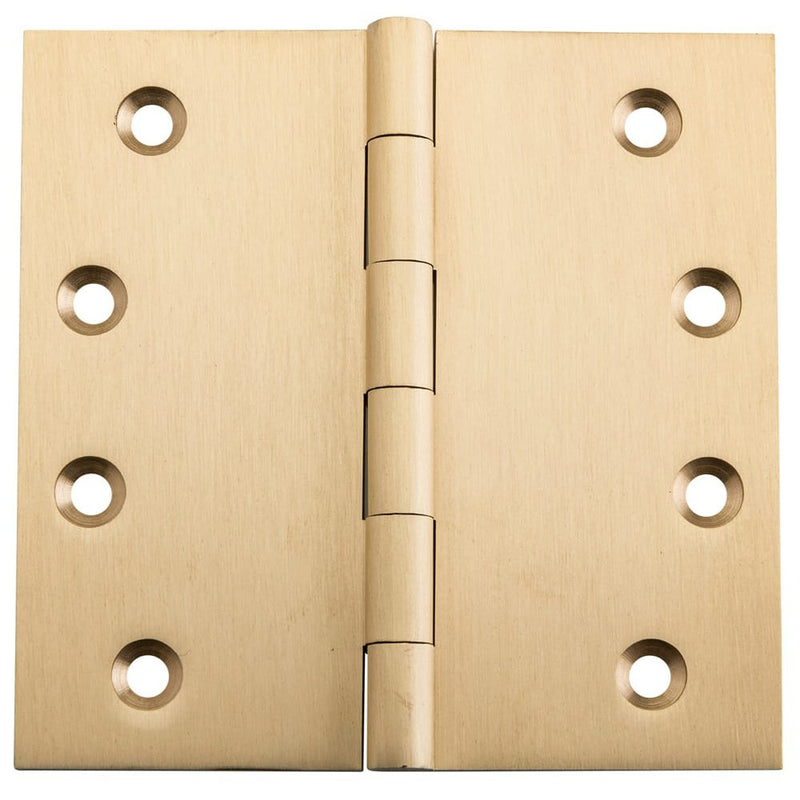 Hinge Fixed Pin Unlacquered Satin Brass H100xW100mm