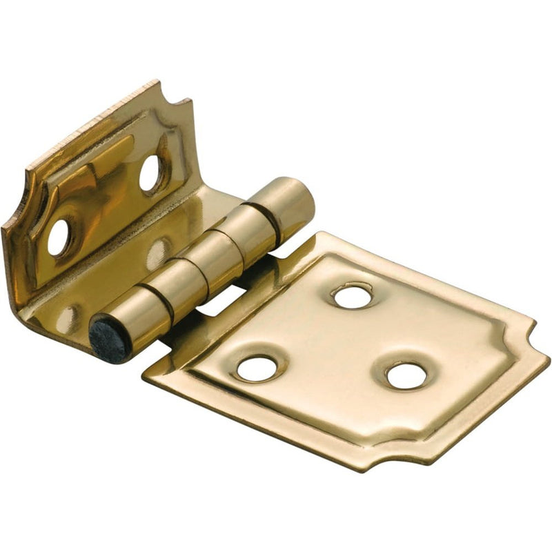 Cabinet Hinge Sheet Square Offset Polished Brass H30xW50mm