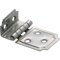 Cabinet Hinge Sheet Brass Square Offset Satin Nickel H30xW50mm