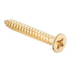 Screw Hinge Packet 50 Polished Brass L32mm 10 Gauge