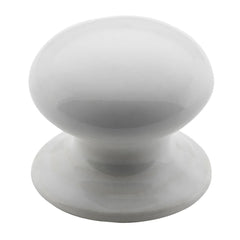 Cupboard Knob White Porcelain Round 30mm