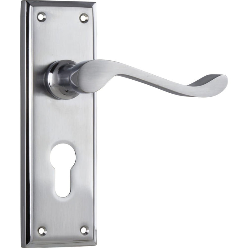 Door Lever Camden Euro Pair Satin Chrome