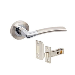 Luxe Passage Set Brushed Nickel and Chrome Plated Two-Toned