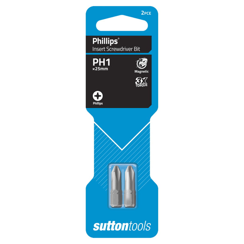 Driver Bit PH1x25mm 2pk Sutton