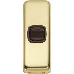 Switch Flat Plate Rocker 1 Gang Brown Polished Brass