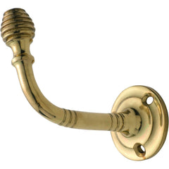 Curtain Tie Back Hook Reeded Polished Brass H40xP75mm