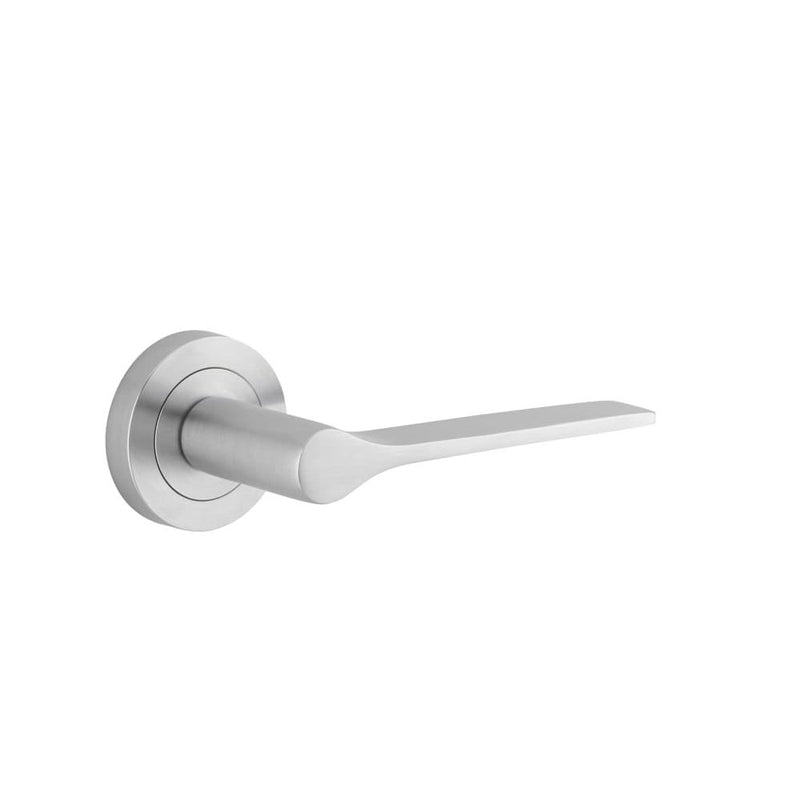 Door Lever Como Round Rose Brushed Chrome