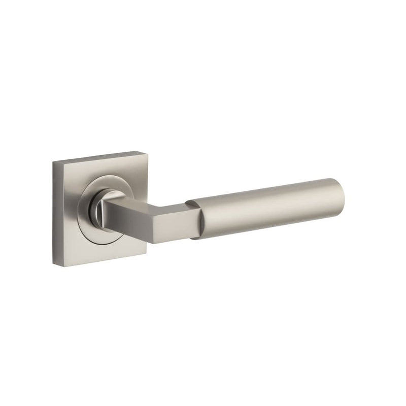 Door Lever Berlin Square Rose Satin Nickel