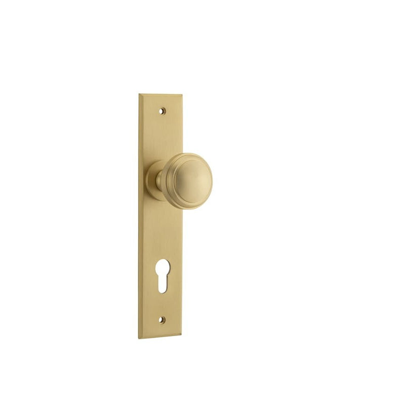 Door Knob Paddington Chamfered Euro Brushed Brass