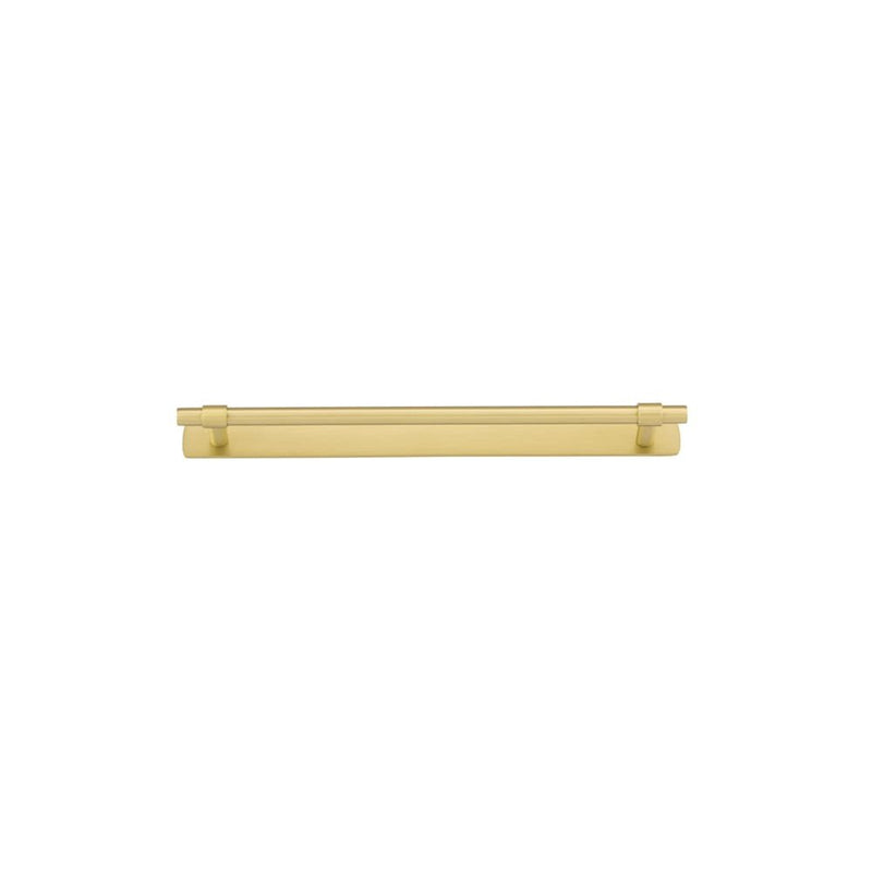 Cabinet Pull Helsinki With Backplate Brushed Gold PVD 256mm