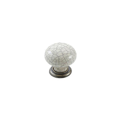 Momo Trianon Round Knob 35mm Cream Crackle & Antique Brass